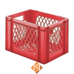 Transportkrat Euronorm plastic bak, krat TK2 400x300x270 rood