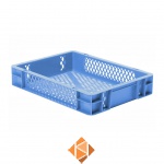 Transportkrat Euronorm plastic bak, krat TK2 400x300x75 blauw