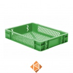 Transportkrat Euronorm plastic bak, krat TK2 400x300x75 groen