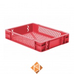 Transportkrat Euronorm plastic bak, krat TK2 400x300x75 rood