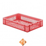 Transportkrat Euronorm plastic bak, krat TK2 600x400x120 rood