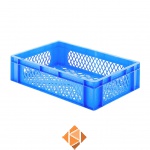 Transportkrat Euronorm plastic bak, krat TK2 600x400x145 blauw