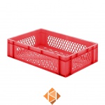 Transportkrat Euronorm plastic bak, krat TK2 600x400x145 rood