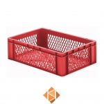 Transportkrat Euronorm plastic bak, krat TK2 600x400x175 rood