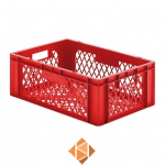 Transportkrat Euronorm plastic bak, krat TK2 600x400x210 rood