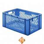 Transportkrat Euronorm plastic bak, krat TK2 600x400x270 blauw