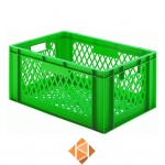 Transportkrat Euronorm plastic bak, krat TK2 600x400x270 groen