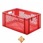 Transportkrat Euronorm plastic bak, krat TK2 600x400x270 rood