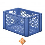 Transportkrat Euronorm plastic bak, krat TK2 600x400x320 blauw