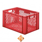 Transportkrat Euronorm plastic bak, krat TK2 600x400x320 rood