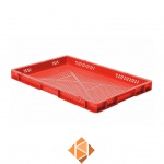 Transportkrat Euronorm plastic bak, krat TK2 600x400x50 rood