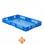 Transportkrat Euronorm plastic bak, krat TK2 600x400x75 blauw