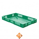 Transportkrat Euronorm plastic bak, krat TK2 600x400x75 groen