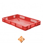 Transportkrat Euronorm plastic bak, krat TK2 600x400x75 rood