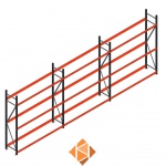Voordeelrij bandenstelling grootvak AR 2250x6240x500mm (hxbxd) 3 secties 3 niveaus blauw