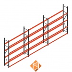 Voordeelrij bandenstelling grootvak AR 2500x6240x400mm (hxbxd) 3 secties 4 niveaus Antraciet