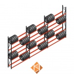 Voordeelrij bandenstelling grootvak AR 3000x6240x400mm (hxbxd) 3 secties 4 niveaus antraciet