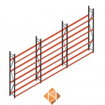 Voordeelrij bandenstelling grootvak AR 3000x6240x400mm (hxbxd) 3 secties 4 niveaus antraciet