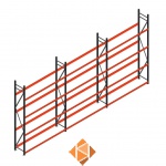 Voordeelrij bandenstelling grootvak AR 3000x6240x500mm (hxbxd) 3 secties 4 niveaus antraciet