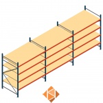 Voordeelrij grootvakstelling AR 2000x5758x1200mm (hxbxd) - 4 niveaus