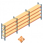 Voordeelrij grootvakstelling AR 2000x5758x600mm (hxbxd) - 4 niveaus