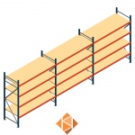 Voordeelrij grootvakstelling AR 2000x5758x800mm (hxbxd) - 4 niveaus