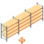 Voordeelrij grootvakstelling AR 2000x6958x1000mm (hxbxd) - 4 niveaus