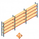 Voordeelrij grootvakstelling AR 2000x6958x400mm (hxbxd) - 4 niveaus