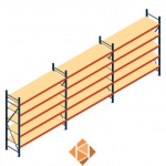 Voordeelrij grootvakstelling AR 2500x5758x600mm (hxbxd) - 5 niveaus