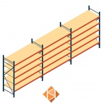 Voordeelrij grootvakstelling AR 2500x5758x800mm (hxbxd) - 5 niveaus