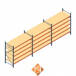 Voordeelrij grootvakstelling AR 2500x8308x1000mm (hxbxd) - 5 niveaus