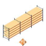 Voordeelrij grootvakstelling AR 2500x8308x1200mm (hxbxd) - 5 niveaus