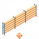 Voordeelrij grootvakstelling AR 2500x8308x400mm (hxbxd) - 5 niveaus