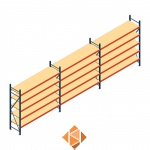 Voordeelrij grootvakstelling AR 2500x8308x600mm (hxbxd) - 5 niveaus