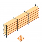 Voordeelrij grootvakstelling AR 2500x8308x800mm (hxbxd) - 5 niveaus