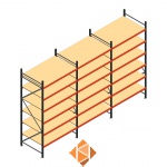 Voordeelrij grootvakstelling AR 3000x5038x1000mm (hxbxd) - 6 niveaus