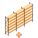 Voordeelrij grootvakstelling AR 3000x5038x600mm (hxbxd) - 6 niveaus