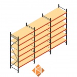 Voordeelrij grootvakstelling AR 3000x5038x800mm (hxbxd) - 6 niveaus