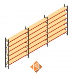Voordeelrij grootvakstelling AR 3000x8308x400mm (hxbxd) - 6 niveaus