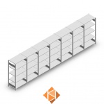 Voordeelrij Legbordstelling Heavy Duty 2000x7000x800, 5 niveaus metaal verzinkt 250 kg