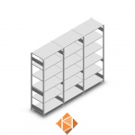 Voordeelrij Legbordstelling Heavy Duty 2500x3000x800, 6 niveaus metaal verzinkt 250 kg