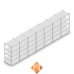 Voordeelrij Legbordstelling Light Duty 2000x7000x800, 5 niveaus metaal verzinkt 140 kg