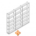 Voordeelrij Legbordstelling Light Duty 2500x3000x300, 6 niveaus metaal verzinkt 40 kg