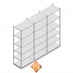 Voordeelrij Legbordstelling Light Duty 2500x3000x600, 6 niveaus metaal verzinkt 80 kg