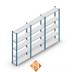 Voordeelrij Legbordstelling Medium Duty 2000x3000x300, 5 niveaus metaal blauw 90 kg