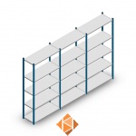 Voordeelrij Legbordstelling Medium Duty 2000x3000x400, 5 niveaus metaal blauw 90 kg