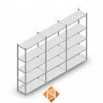 Voordeelrij Legbordstelling Medium Duty 2000x3000x400, 5 niveaus metaal verzinkt 90 kg