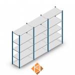 Voordeelrij Legbordstelling Medium Duty 2000x3000x500, 5 niveaus metaal blauw 75 kg