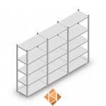 Voordeelrij Legbordstelling Medium Duty 2000x3000x500, 5 niveaus metaal verzinkt 75 kg