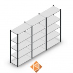 Voordeelrij Legbordstelling Medium Duty 2000x3000x500, 5 niveaus metaal antraciet 75 kg